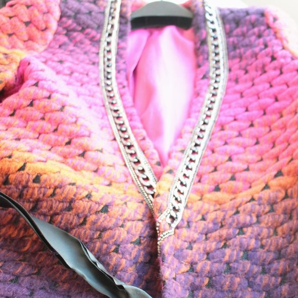 Ounis Color Block Wool Coat - Picture 4 of 8